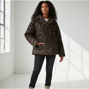 Vintage Damask Puffer Coat Jacket